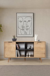 Hanah Home Sina 4619 Consola Roble Zafiro y Antracita